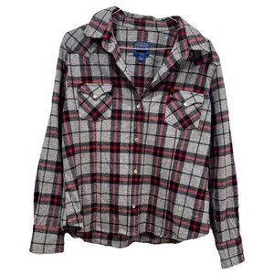Women’s Pendleton Fitted Plaid Shirt Shacket‎ Fitted P L Wool Made in the USA